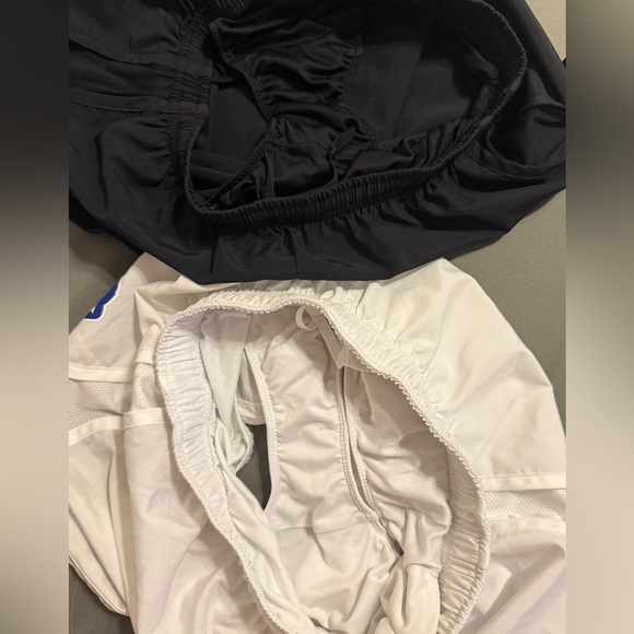 2 Pair of NIKE Dri-Fit shorts … White NFL Buffalo Bills and Black workout Sz. SM - Picture 8 of 9